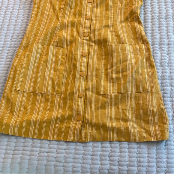 Yellow Stripped Button Up Dress - Picture 4 of 5